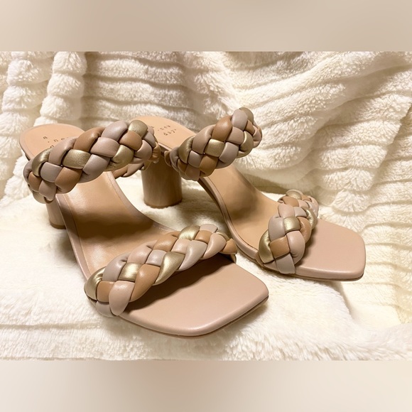 NWOT a new day, Slides w/ Braided Straps of Variegated Neutral Tones, Size 6.5” - Picture 2 of 7